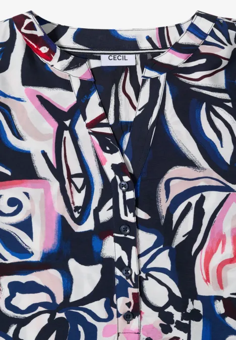 Knielanges Kleid mit grafischem Muster universal blue