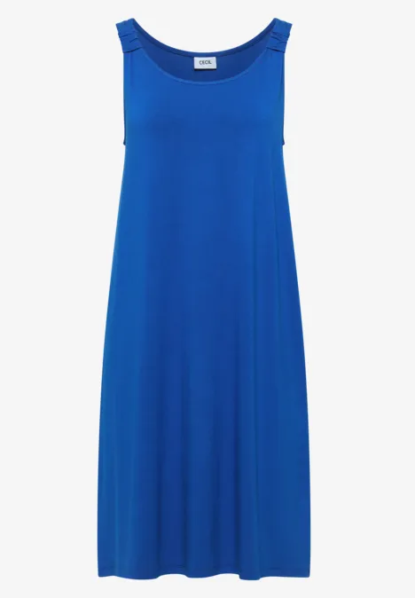 Knielanges Kleid mit Knotendetail surf blue Ärmelloses, lockeres, midilanges Kleid in kräftigem Blau mit Rundhalsausschnitt.