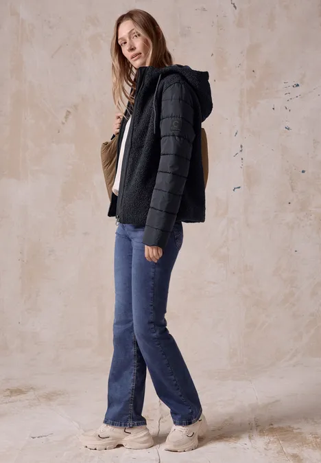 Teddy-Jacke mit Kapuze dark navy blue