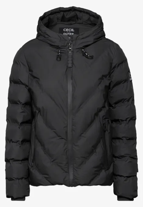 Gefütterte Jacke Black