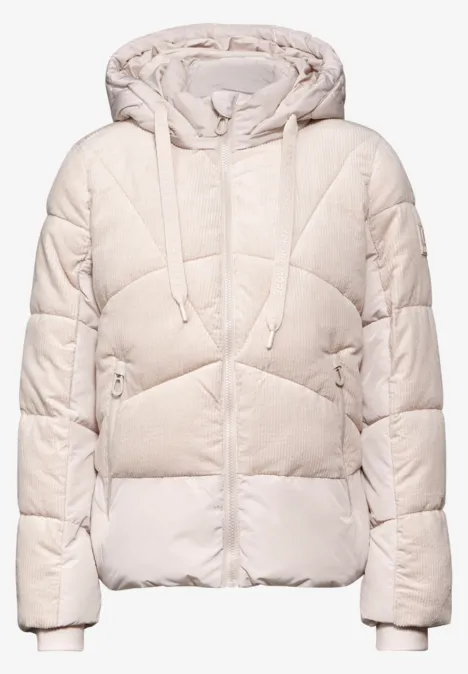 Cord-Mix Puffer Jacke teddy vanilla white
