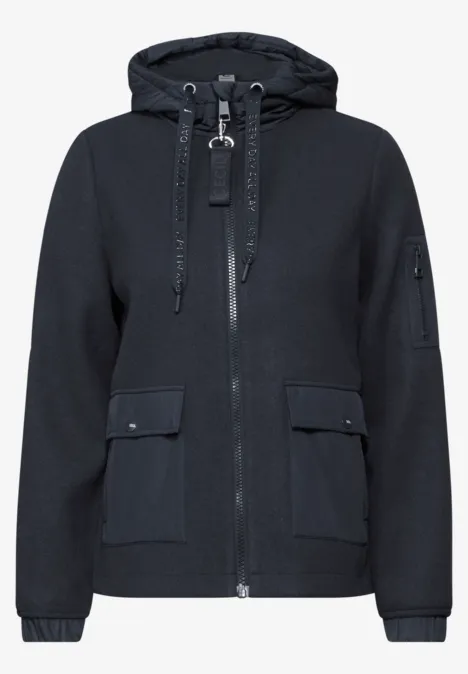 Strukturmix Jacke dark navy blue