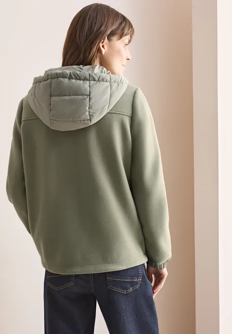 Strukturmix Jacke smooth khaki