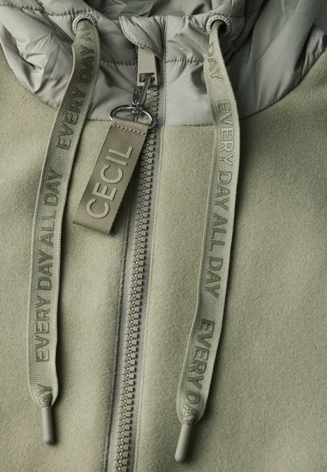 Strukturmix Jacke smooth khaki