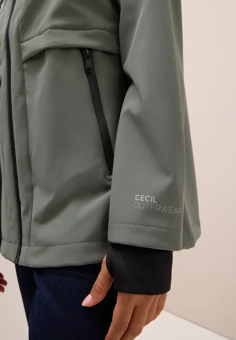 Midi softshell jas pastel olive