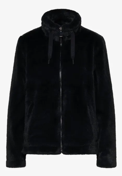 Kurze Fellimitat Jacke dark navy blue