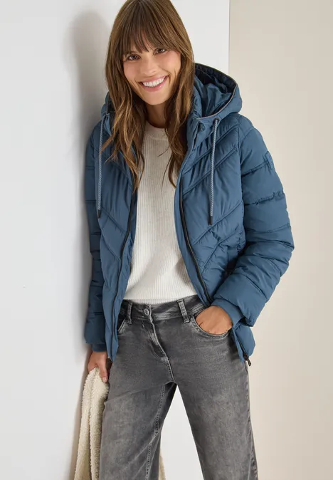 Steppjacke mit Kapuze moonstone blue