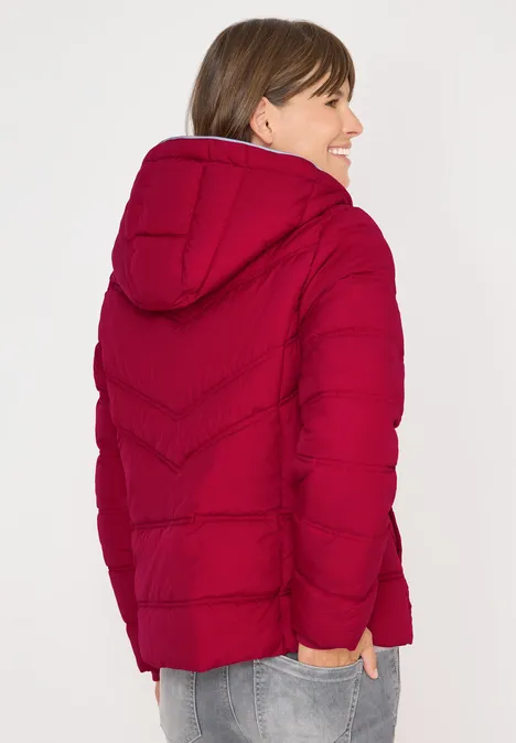 Steppjacke mit Kapuze beaujolais red
