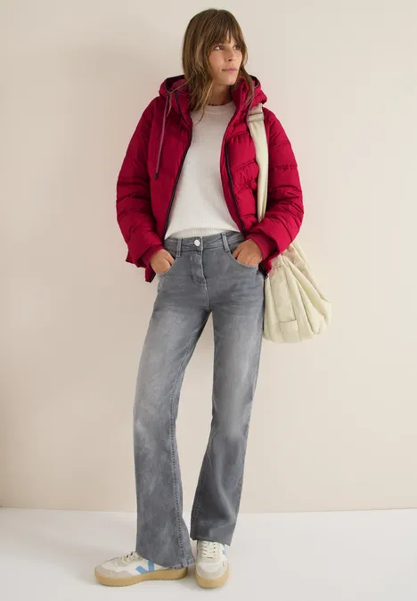 Steppjacke mit Kapuze beaujolais red