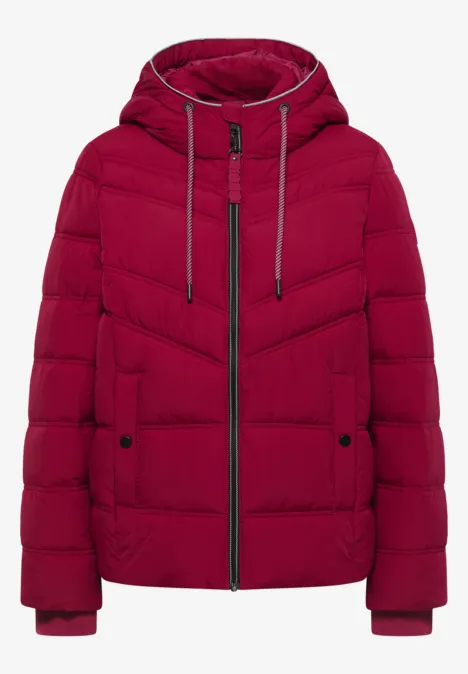 Steppjacke mit Kapuze beaujolais red