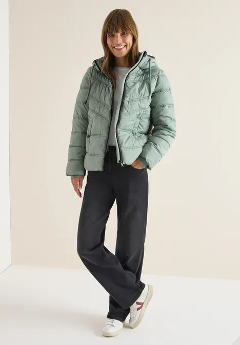 Steppjacke mit Kapuze smoke salvia