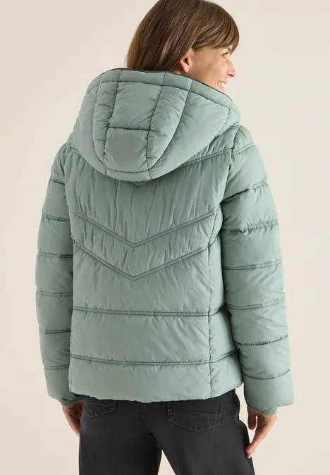 Steppjacke mit Kapuze smoke salvia