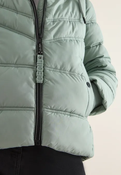 Steppjacke mit Kapuze smoke salvia
