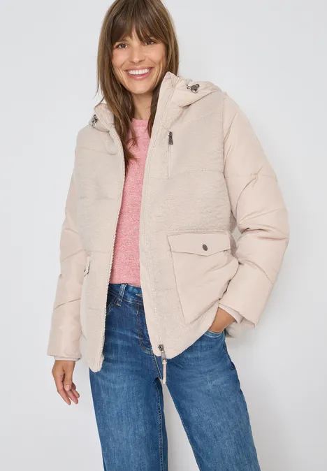 Teddy Jacke mit Strukturmix teddy vanilla white