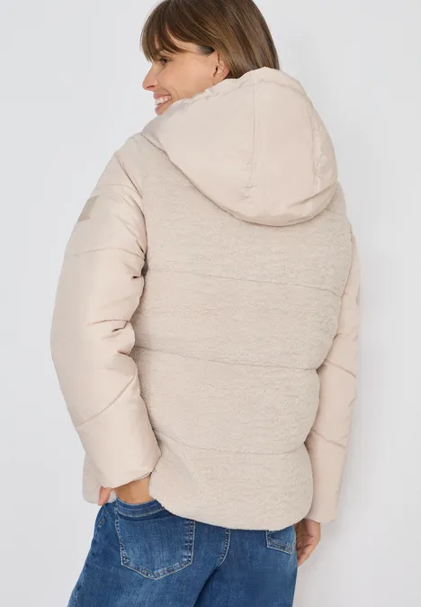 Teddy Jacke mit Strukturmix teddy vanilla white
