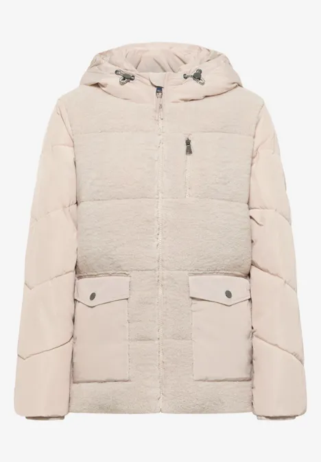 Teddy Jacke mit Strukturmix teddy vanilla white