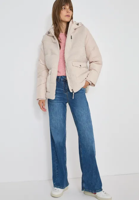 Teddy Jacke mit Strukturmix teddy vanilla white