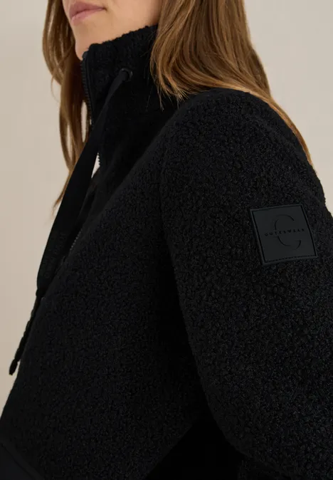 Kuschelige Jacke mit Details Black