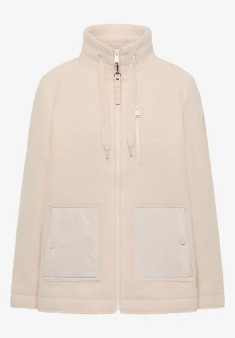 Kuschelige Jacke mit Details teddy vanilla white