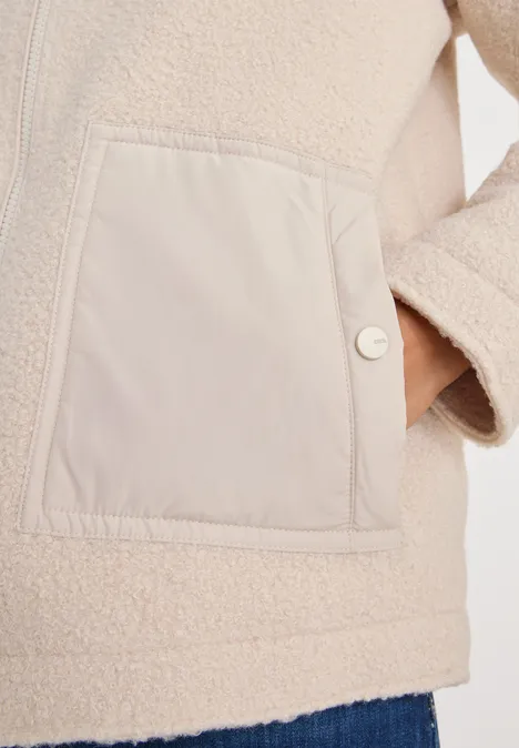 Kuschelige Jacke mit Details teddy vanilla white