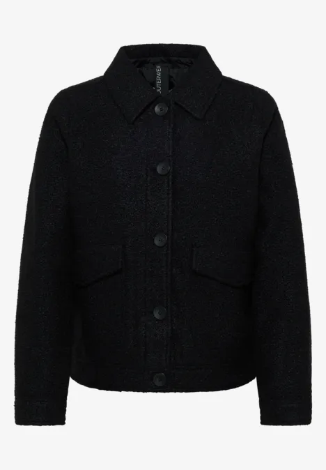 Veste en aspect laine Black
