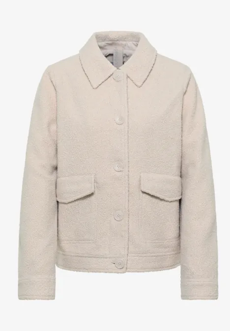 Jacke in Wolloptik teddy vanilla white