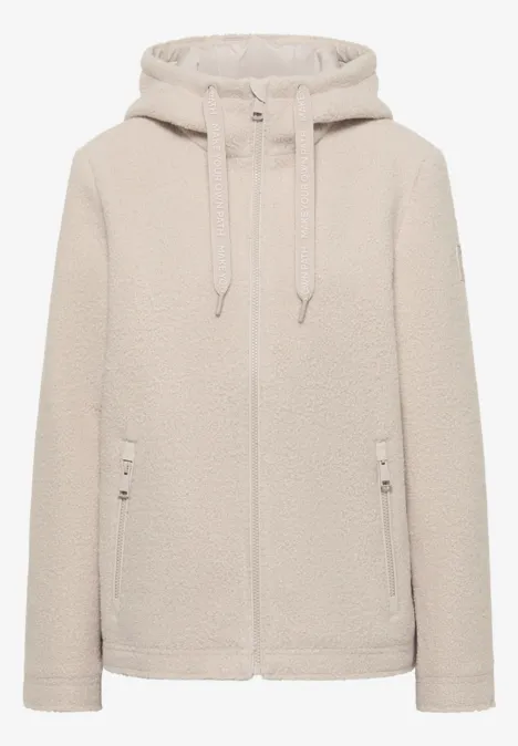 Kurze Wolloptik-Jacke teddy vanilla white