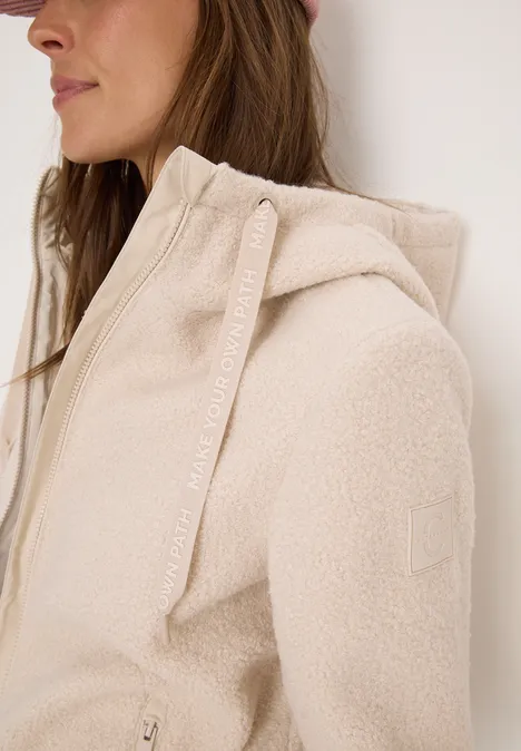 Kurze Wolloptik-Jacke teddy vanilla white