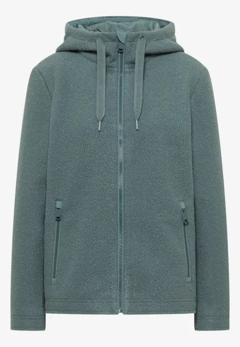 Kurze Wolloptik-Jacke ice hill green