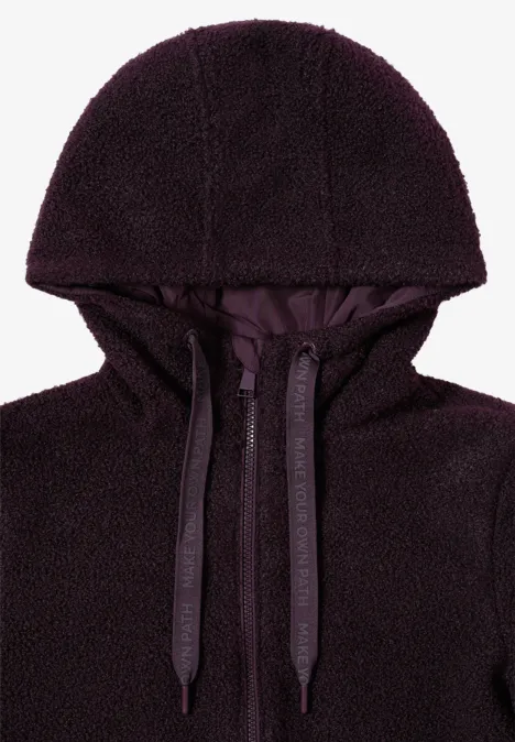 Kurze Wolloptik-Jacke dark plum