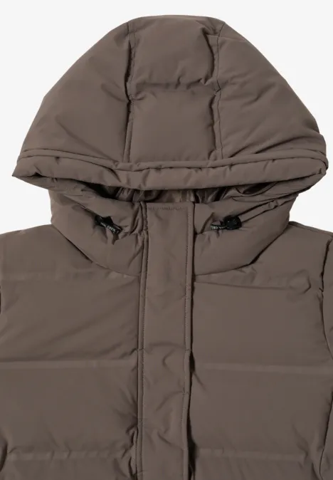 Sportief jack met capuchon mushroom taupe