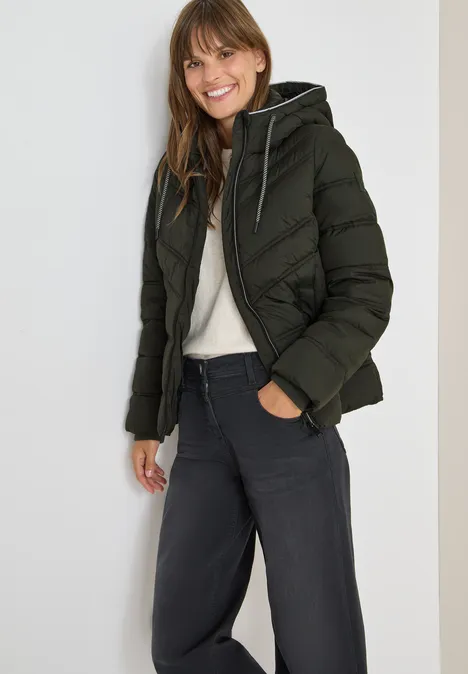Gefütterte Jacke olive wood