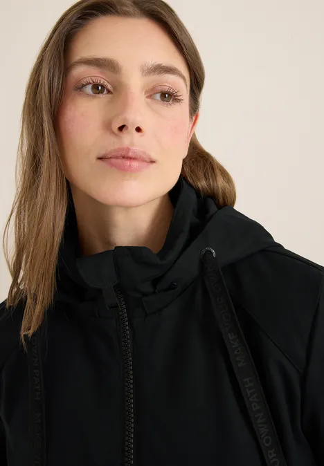 Kurze Trench Jacke Black