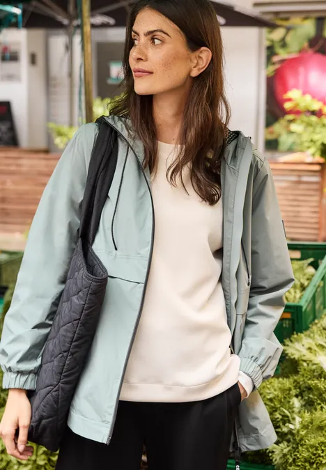 Jacke in A-Linie kelp green
