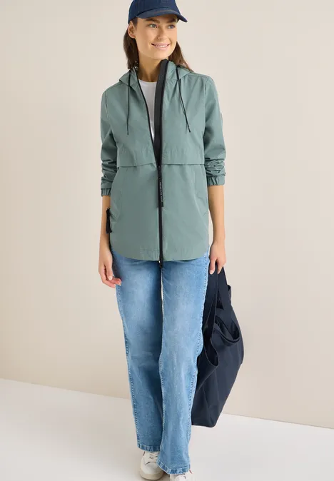 Jacke in A-Linie kelp green
