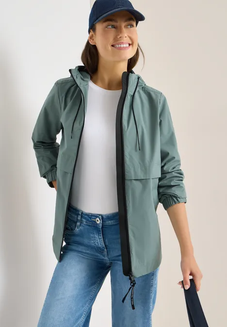 Jacke in A-Linie kelp green
