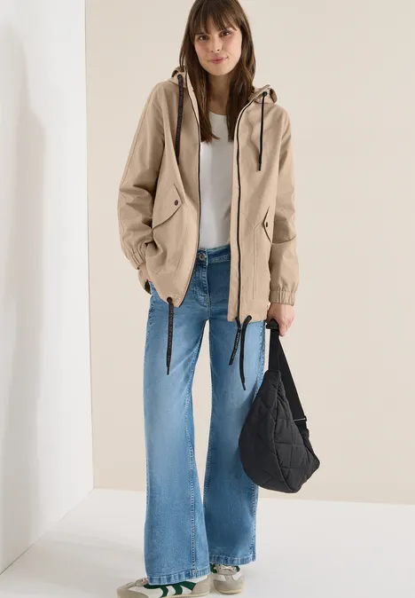 Veste midi crispy camel