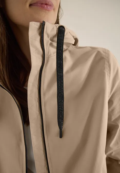 Veste midi crispy camel