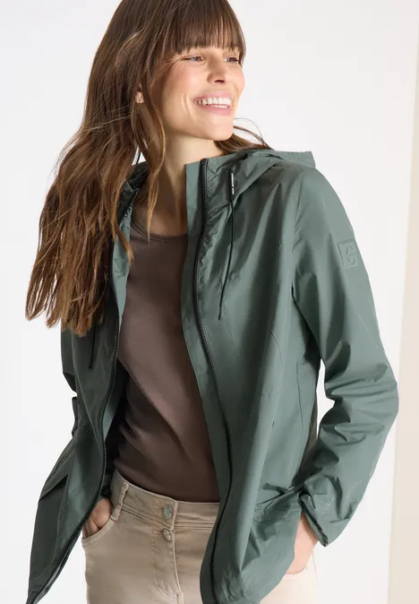 Jacke mit Kapuze und Tunnelzug kelp green