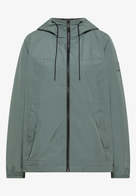 Jacke mit Kapuze und Tunnelzug kelp green