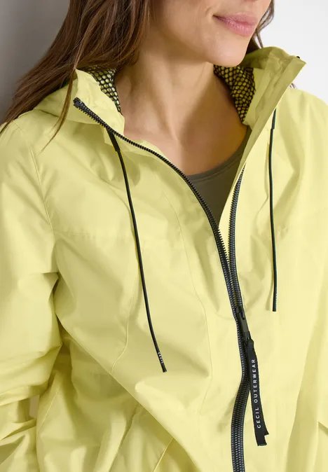 Jacke mit Kapuze und Tunnelzug iced yellow