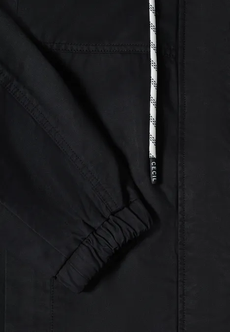 Jacke mit Kapuze und Tunnelzug Black