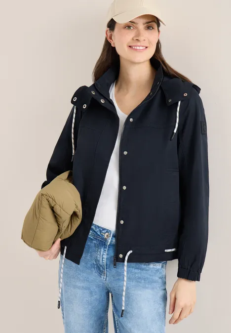 Jacke mit Kapuze und Tunnelzug blue navy