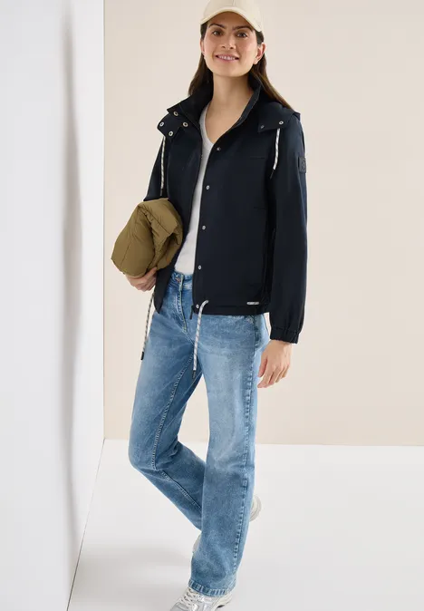 Jacke mit Kapuze und Tunnelzug blue navy