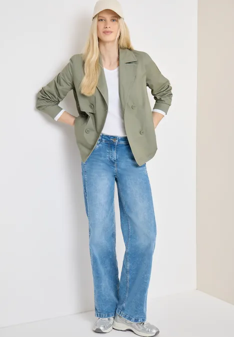 Trenchcoat in verkürzter Passform chlorella green