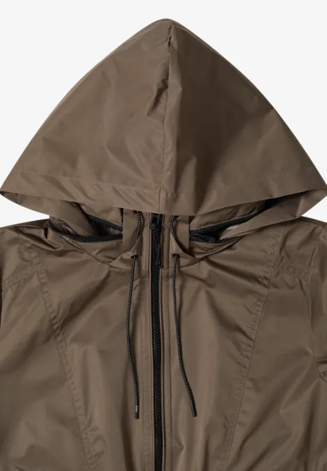 Jacke mit verstaubarer Kapuze mocha taupe