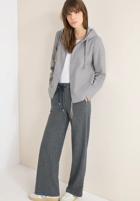 Hoodie Jacke in Woll-Optik silvery beige melange Hoodie Jacke in Woll-Optik silvery beige melange