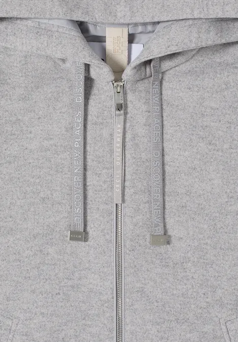 Hoodie Jacke in Woll-Optik silvery beige melange Hoodie Jacke in Woll-Optik silvery beige melange