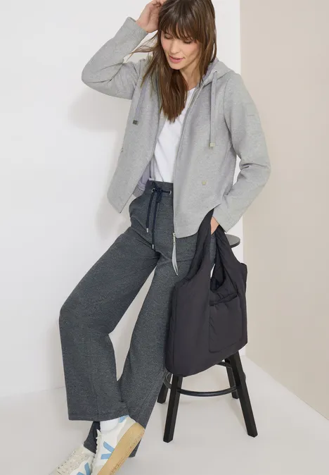 Hoodie Jacke in Woll-Optik silvery beige melange Hoodie Jacke in Woll-Optik silvery beige melange