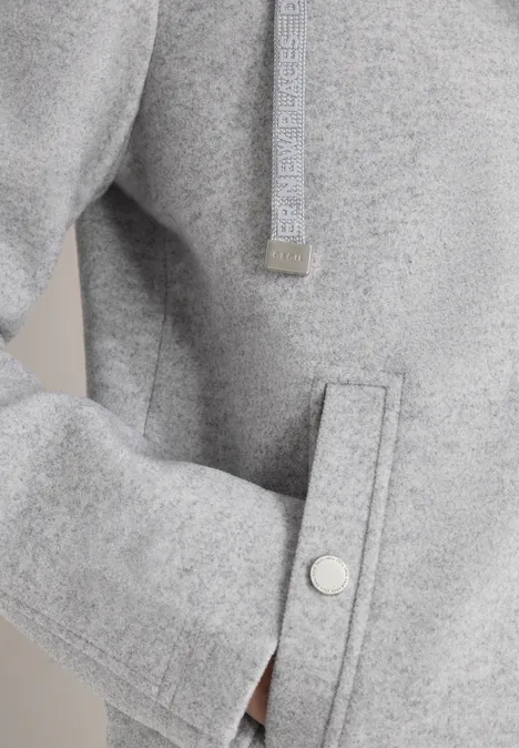 Hoodie Jacke in Woll-Optik silvery beige melange Hoodie Jacke in Woll-Optik silvery beige melange